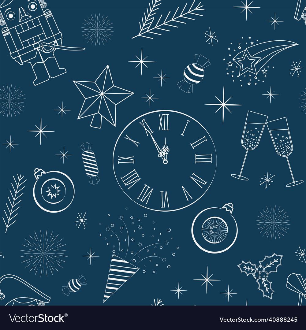 Seamless nutcracker pattern on a blue background vector image Seamless nutcracker pattern on a blue background