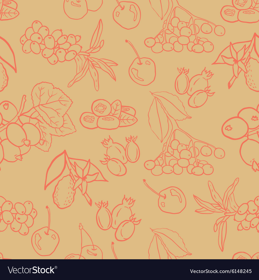 Seamless pattern with berries