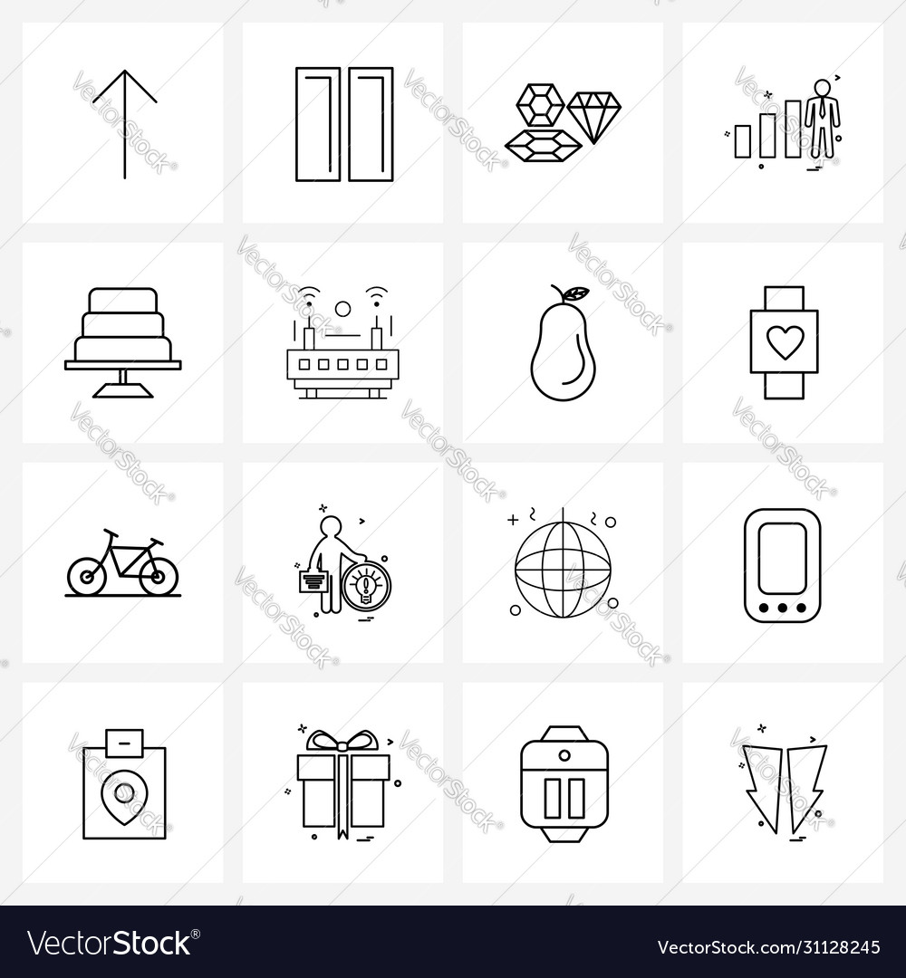 Set 16 simple line icons for web and print