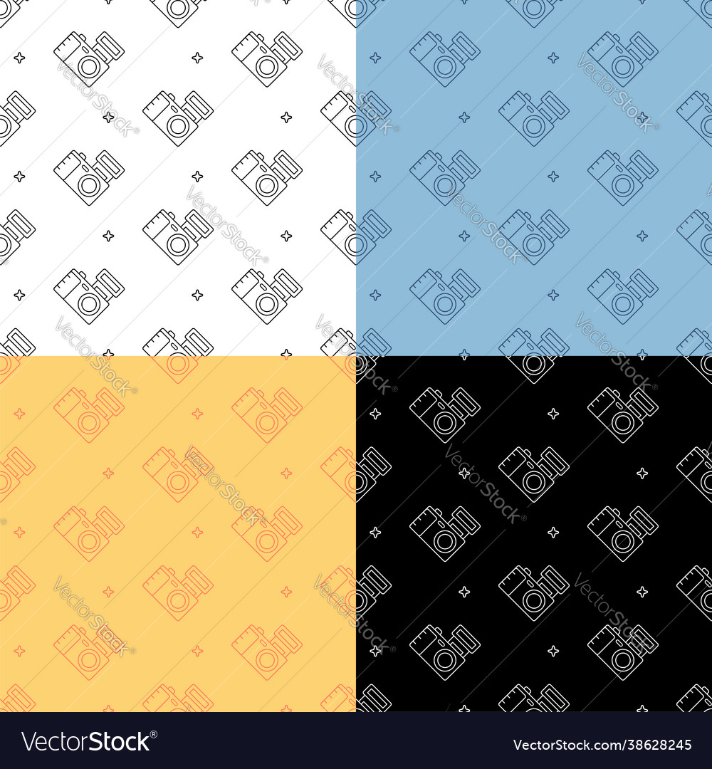 Set seamless patterns with photo camera