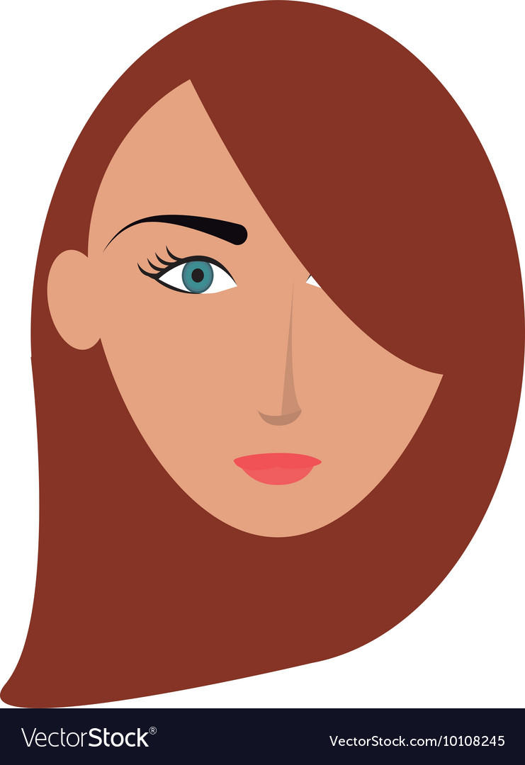 Single woman with long hair icon Royalty Free Vector Image