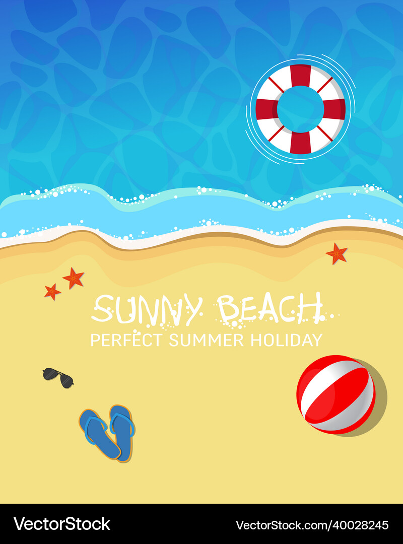 Summer beach Royalty Free Vector Image - VectorStock