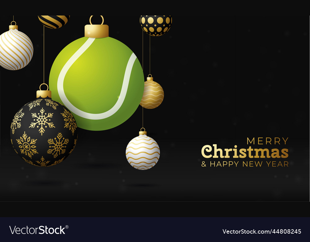 Tennis christmas card merry sport