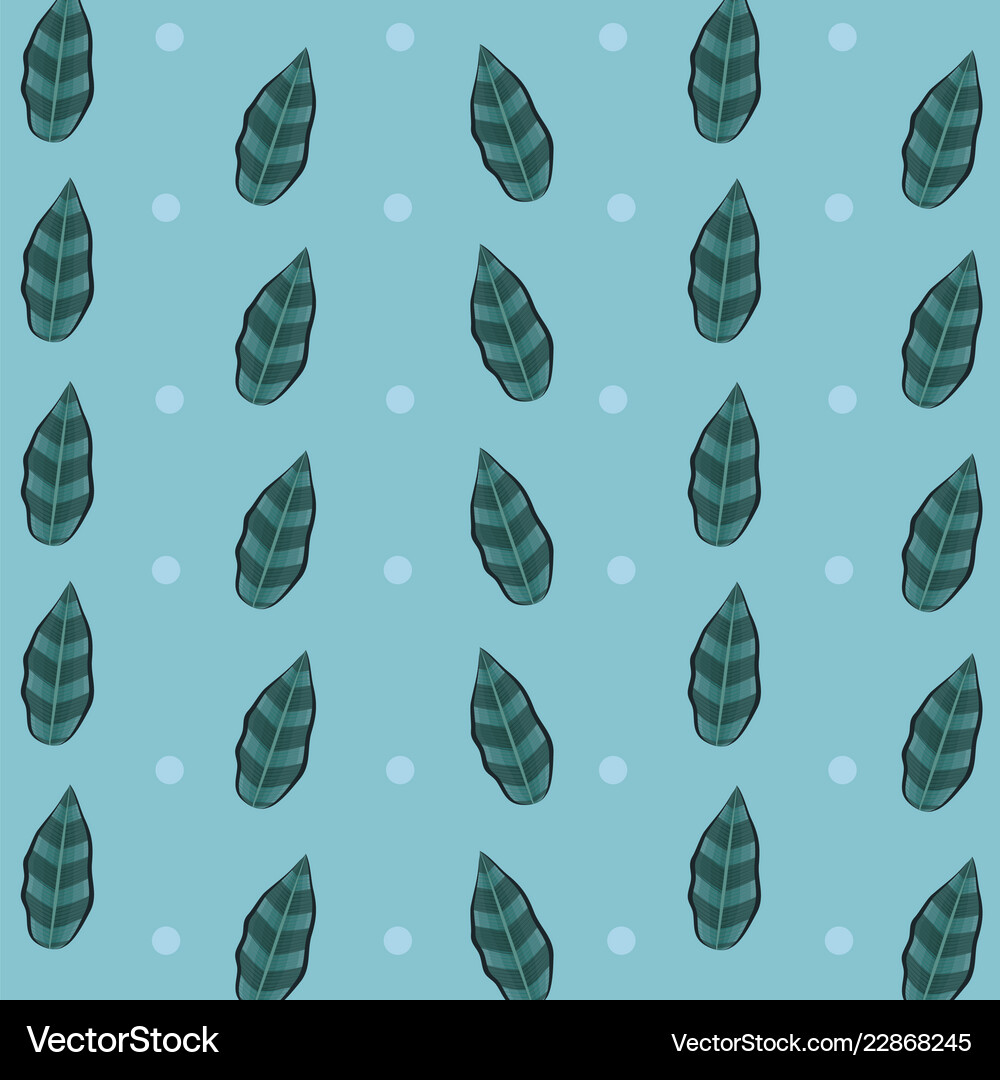Tropical leafs icon pattern Royalty Free Vector Image