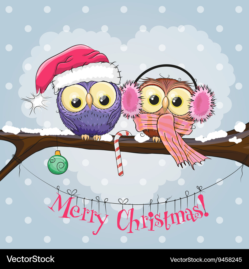 Two Cute Owls Royalty Free Vector Image - VectorStock