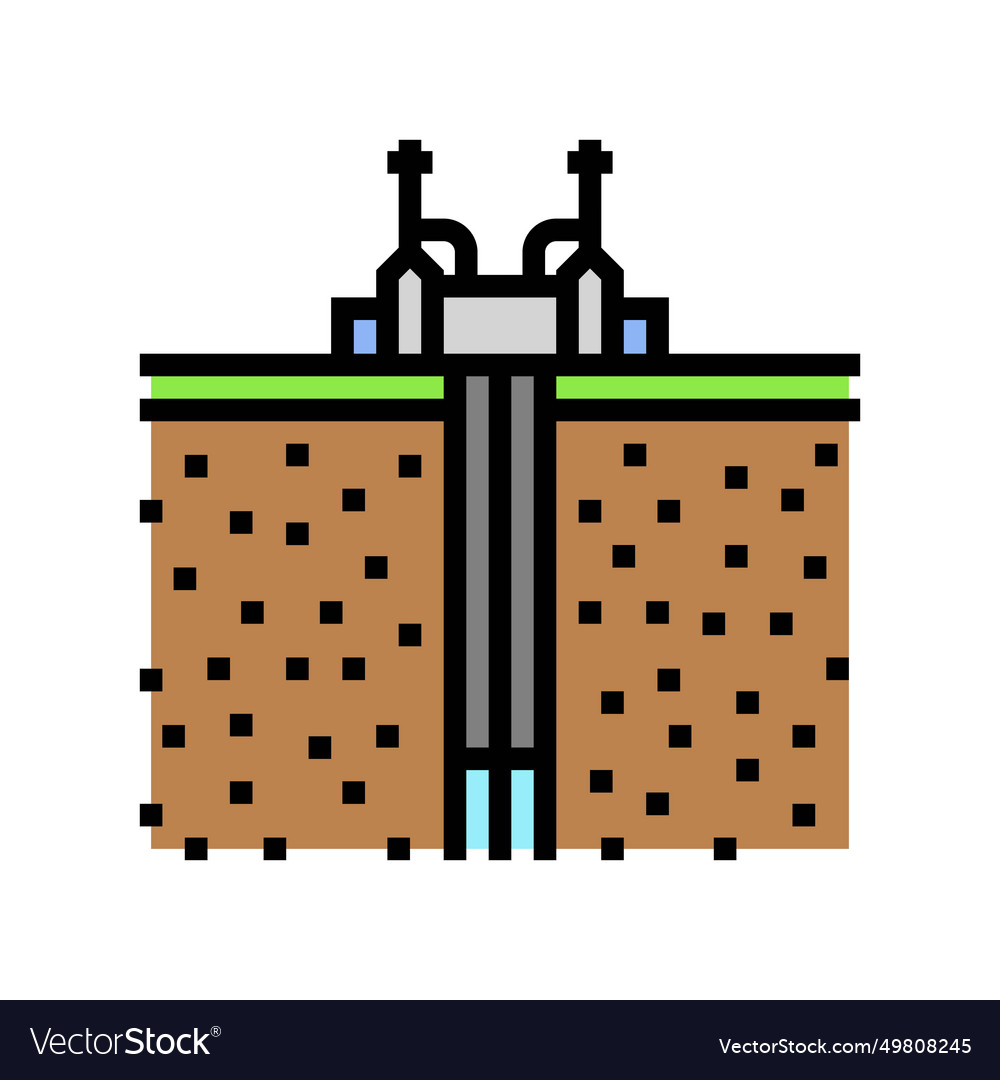 Well geothermal energy color icon