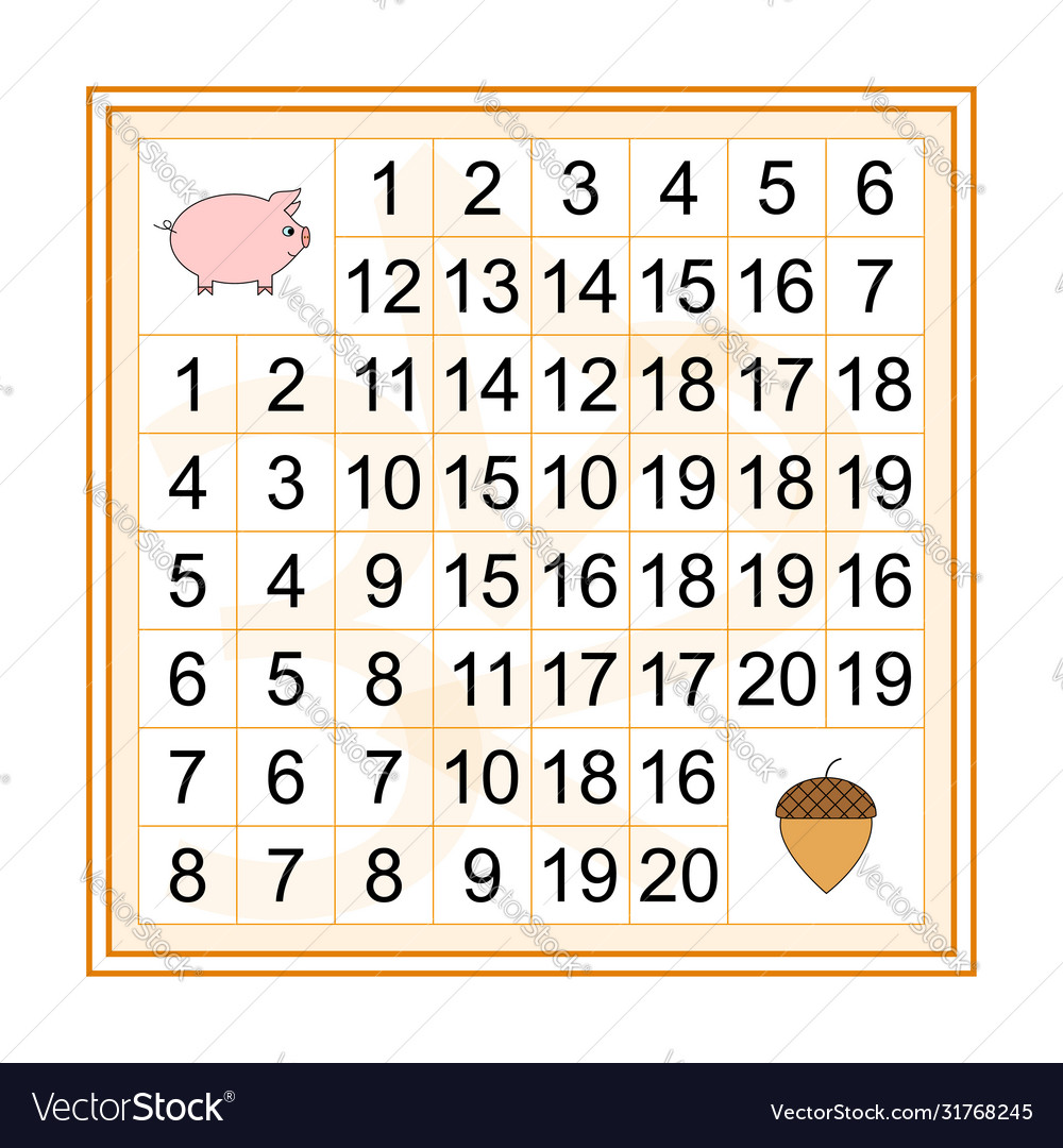 Worksheet mathematical puzzle game learning