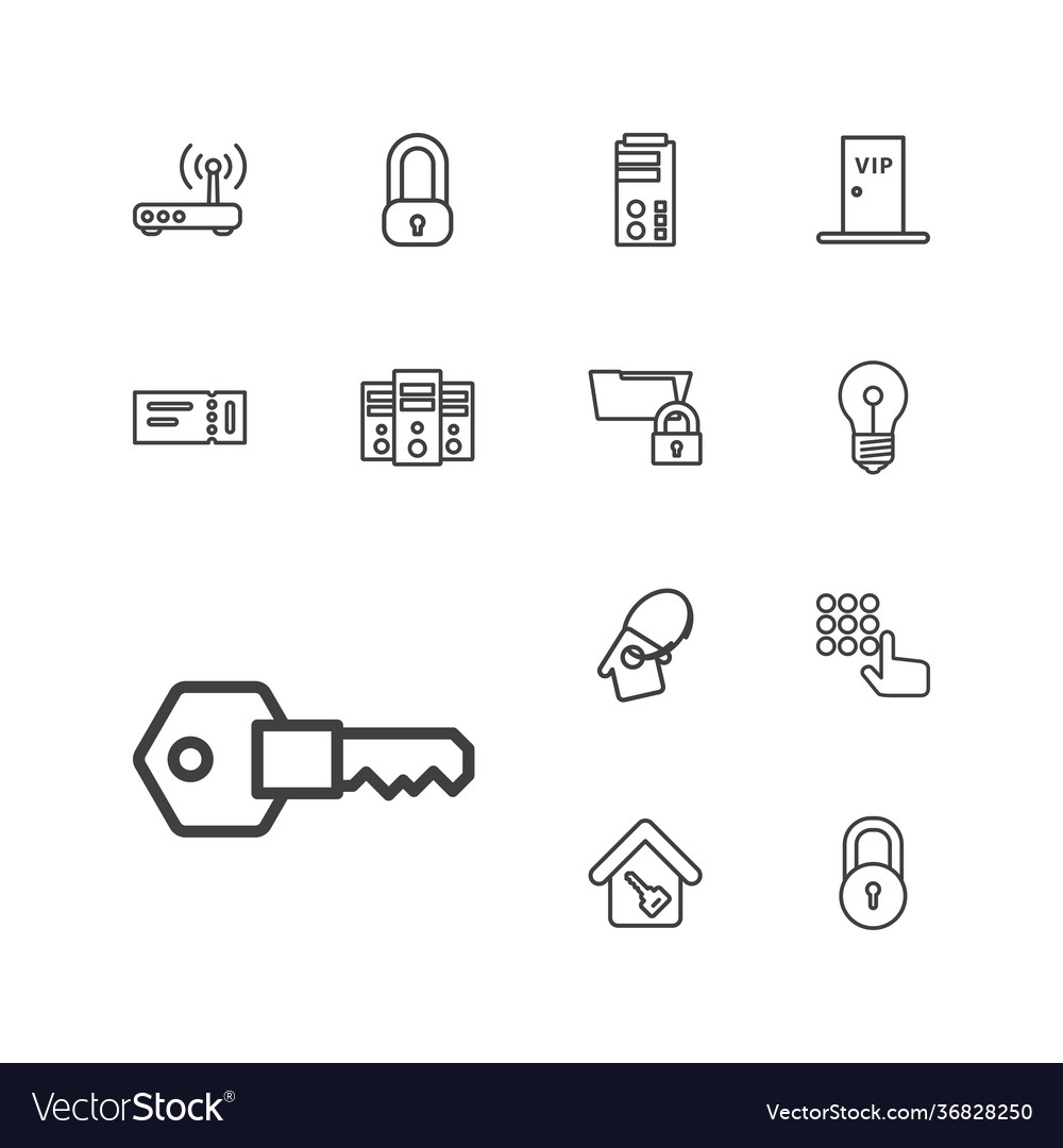 13 access icons Royalty Free Vector Image - VectorStock