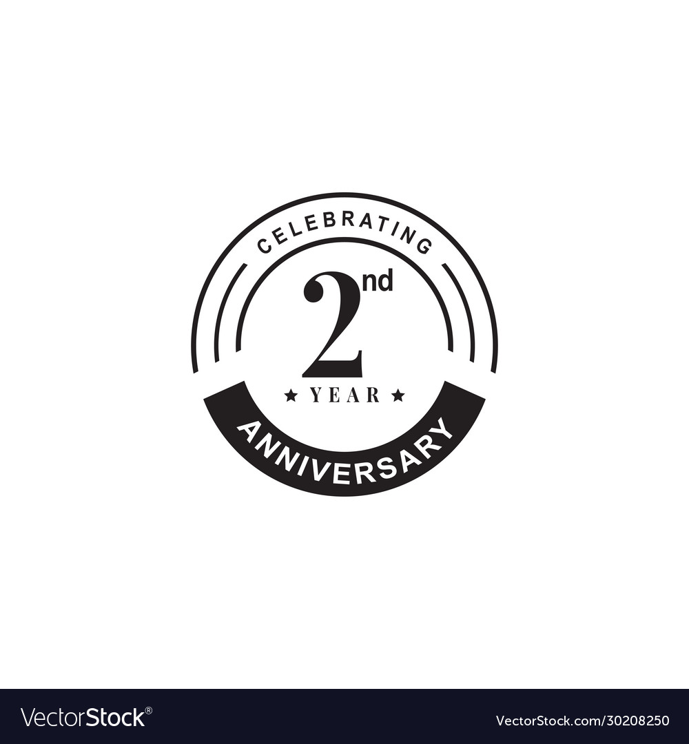 2nd year anniversary logo design template Vector Image