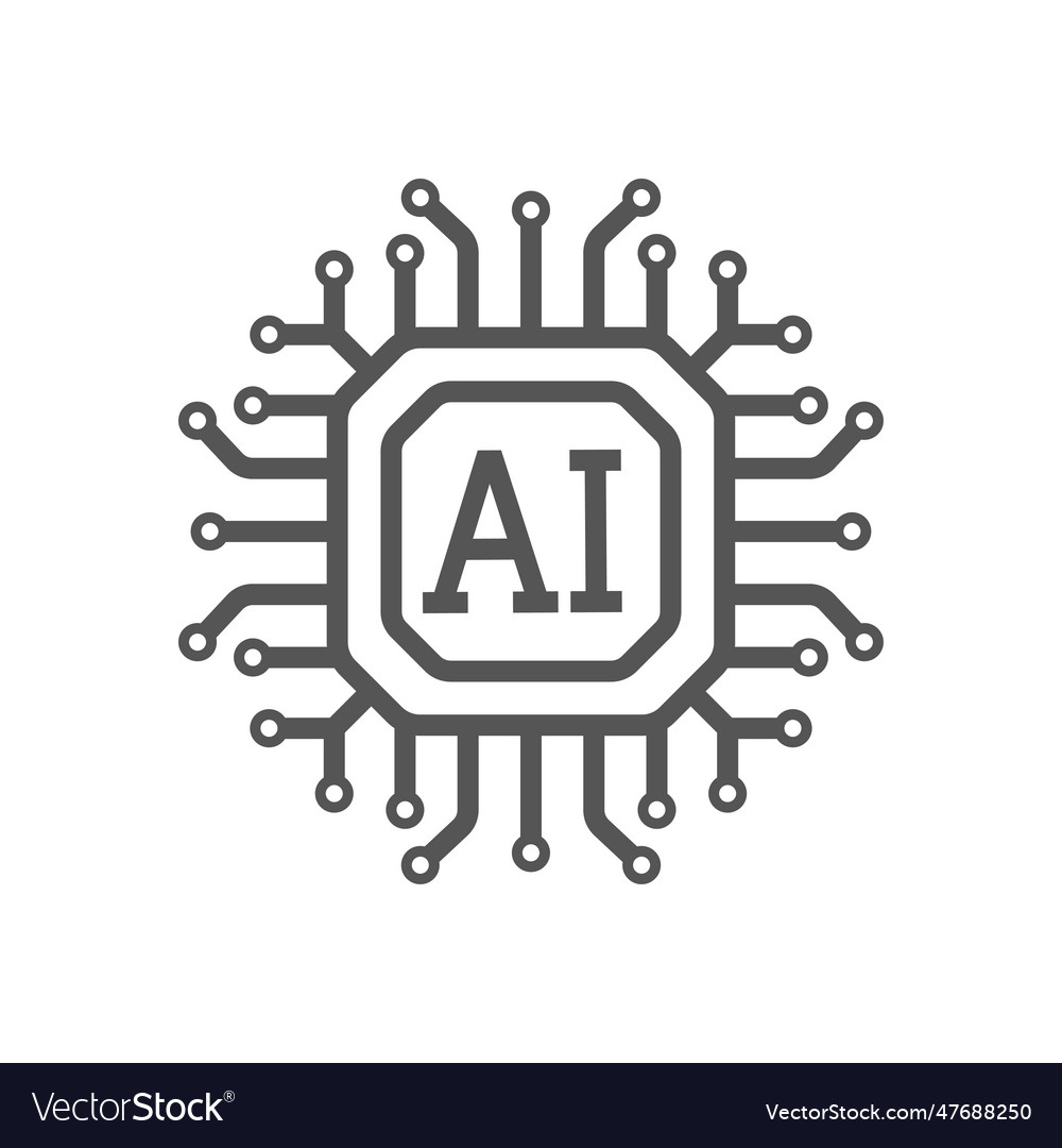 Ai processor icon for websites and mobile