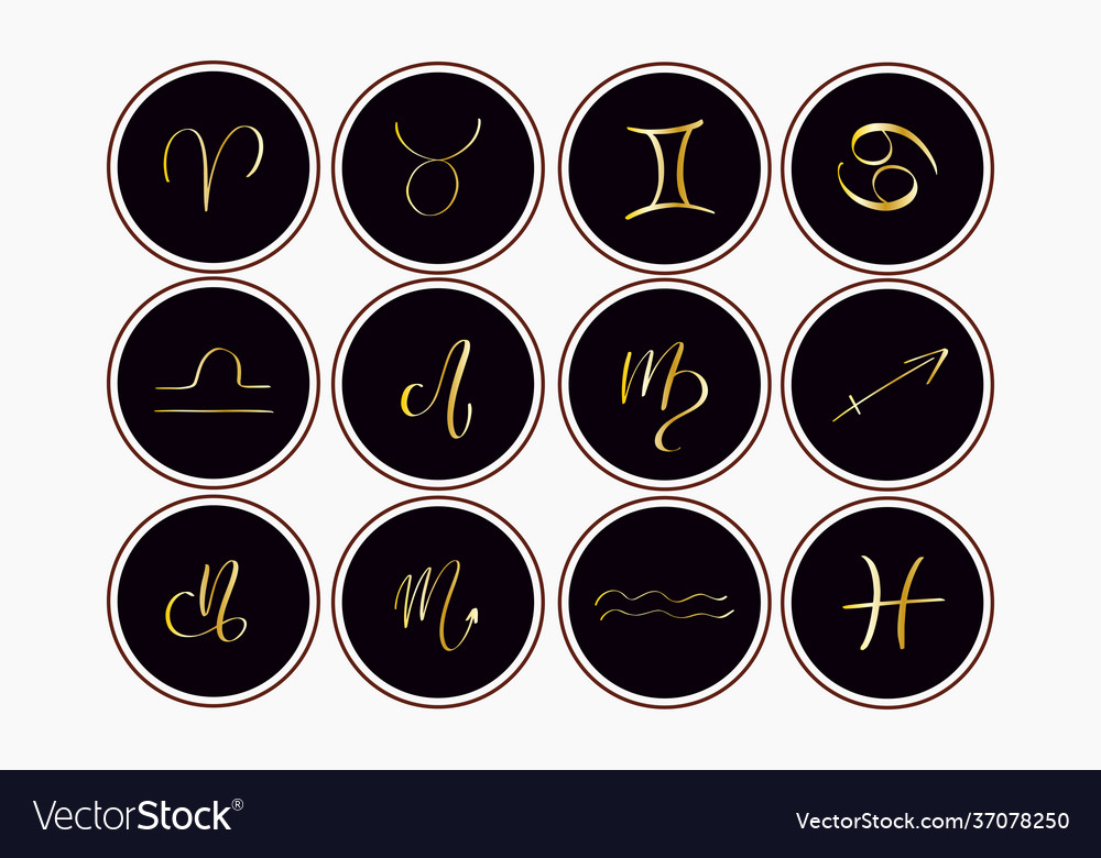 Astrological symbols zodiac signs Royalty Free Vector Image