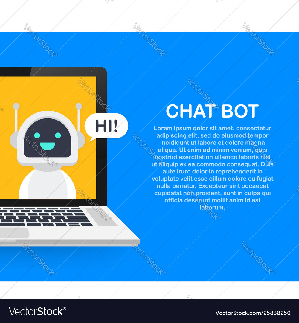 Chat bot using laptop computer robot virtual