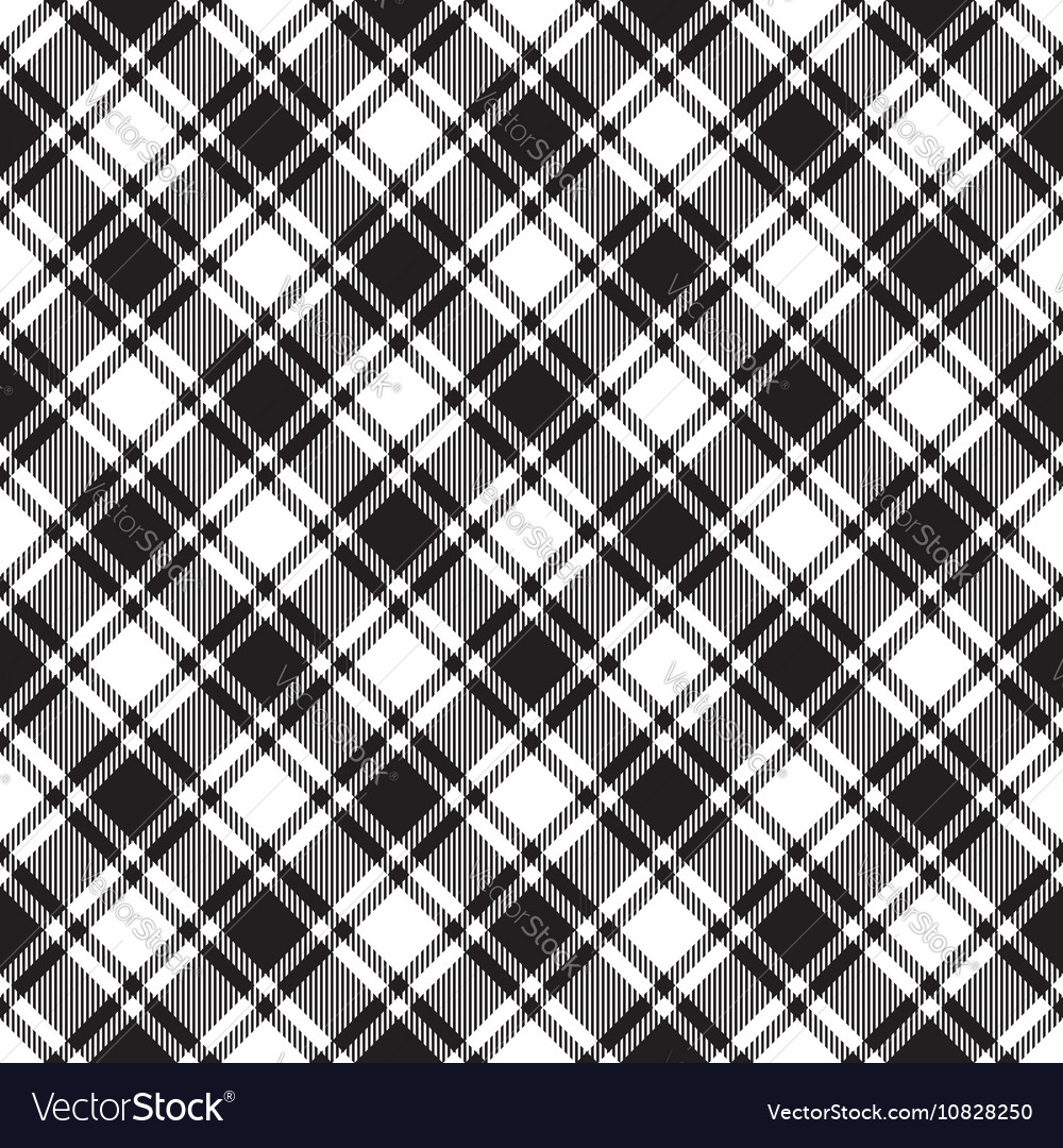 Diagonal Check Pattern - Black & White