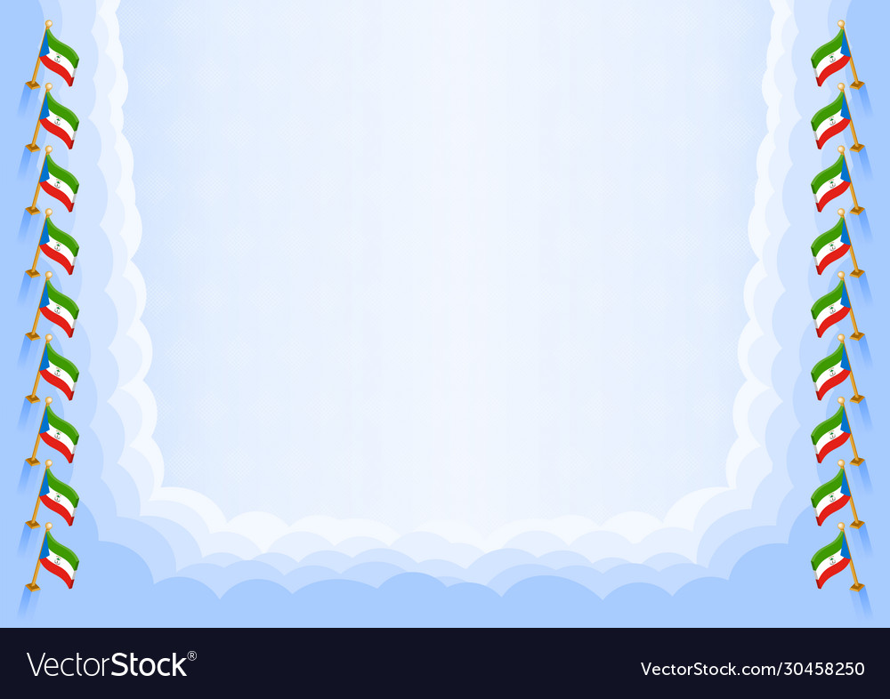 Frame and border with equatorial guinea flag vector image Frame and border with equatorial guinea flag
