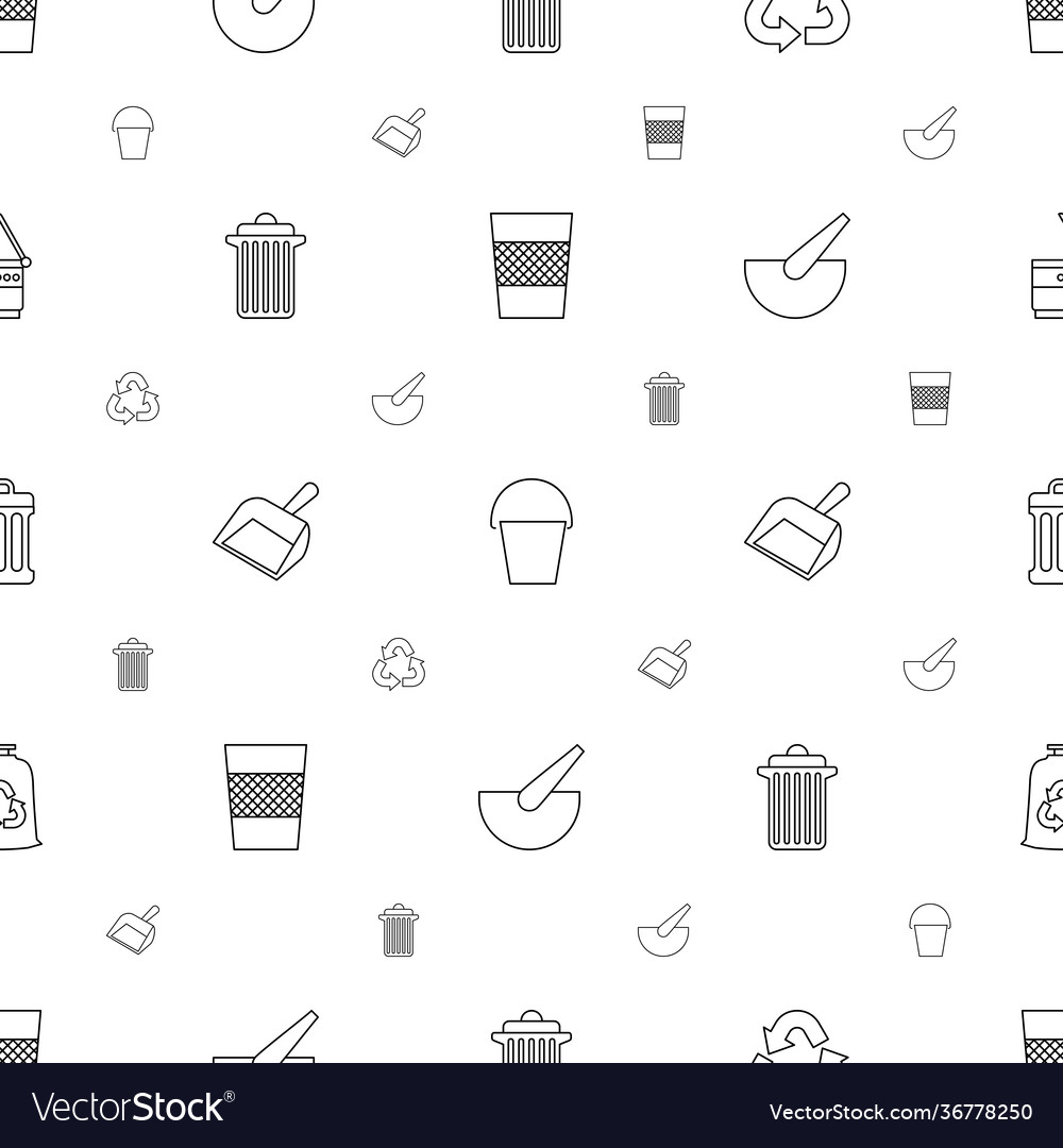 Garbage icons pattern seamless white background