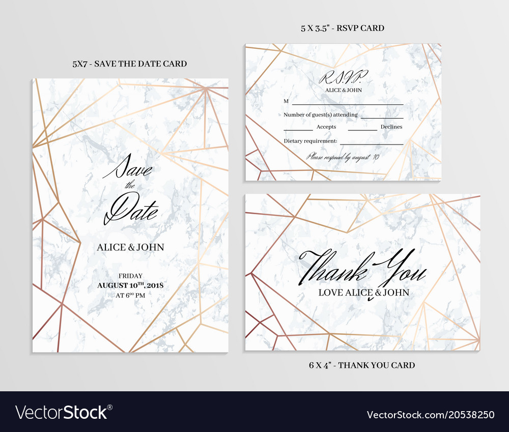 Geometric Wedding Cards - Save the Date & RSVP