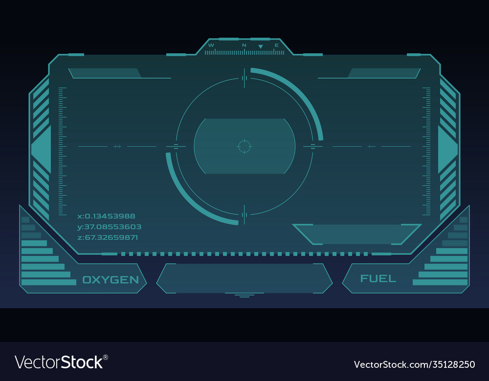 Hud und ui Elemente futuristische Benutzeroberfläche vector image Hud und ui Elemente futuristische Benutzeroberfläche
