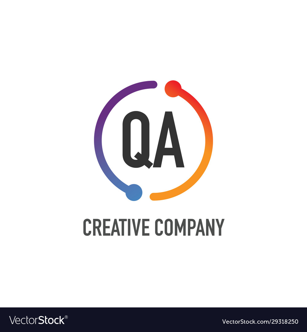 Initial letter qa creative circle logo design Vector Image Initial letter qa creative circle logo design