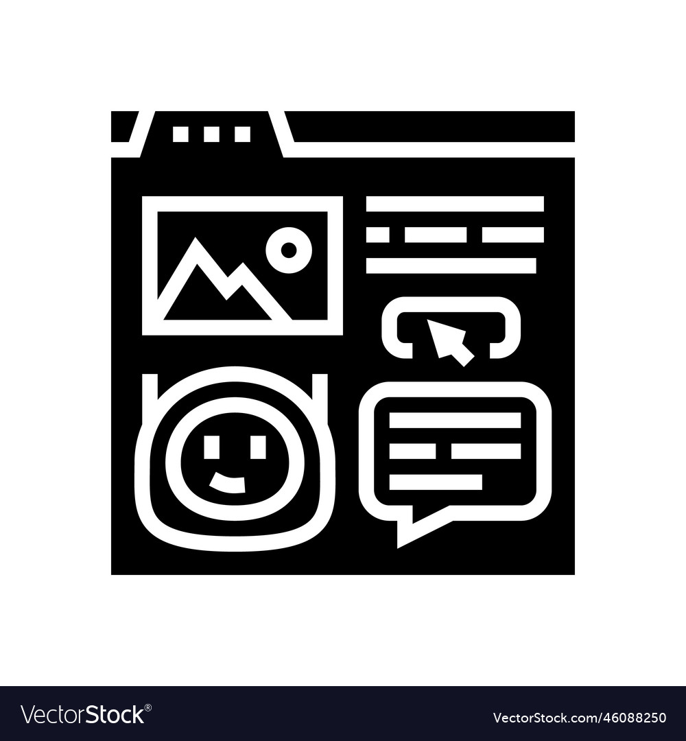 Message chat bot glyph icon vector image Message chat bot glyph icon