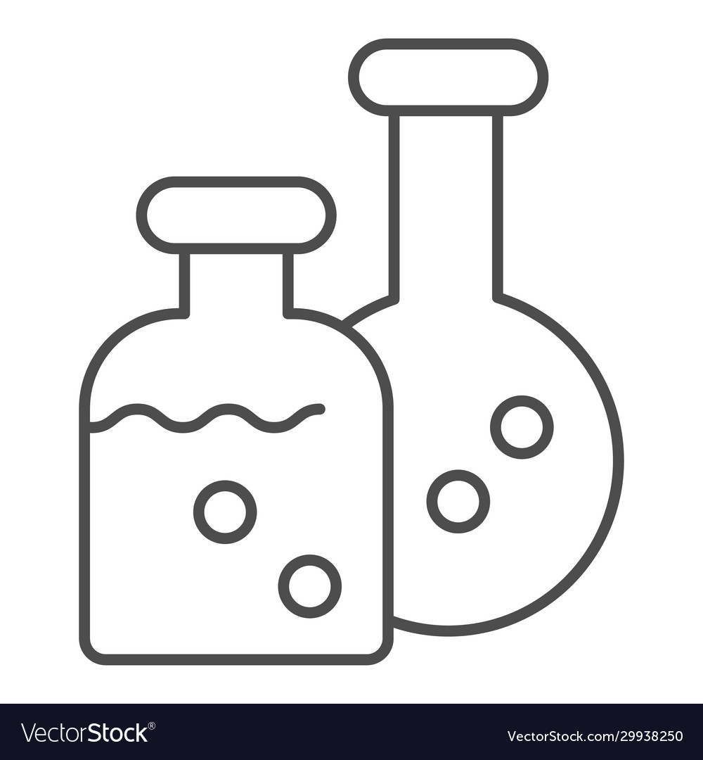 Potion flasks thin line icon two bottles Vector Image Potion flasks thin line icon two bottles