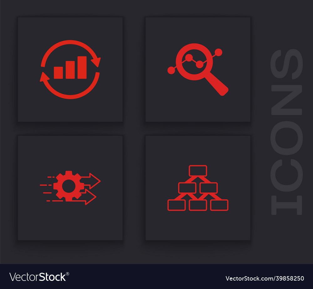 Set hierarchy organogram graph chart infographic vector image Set hierarchy organogram graph chart infographic