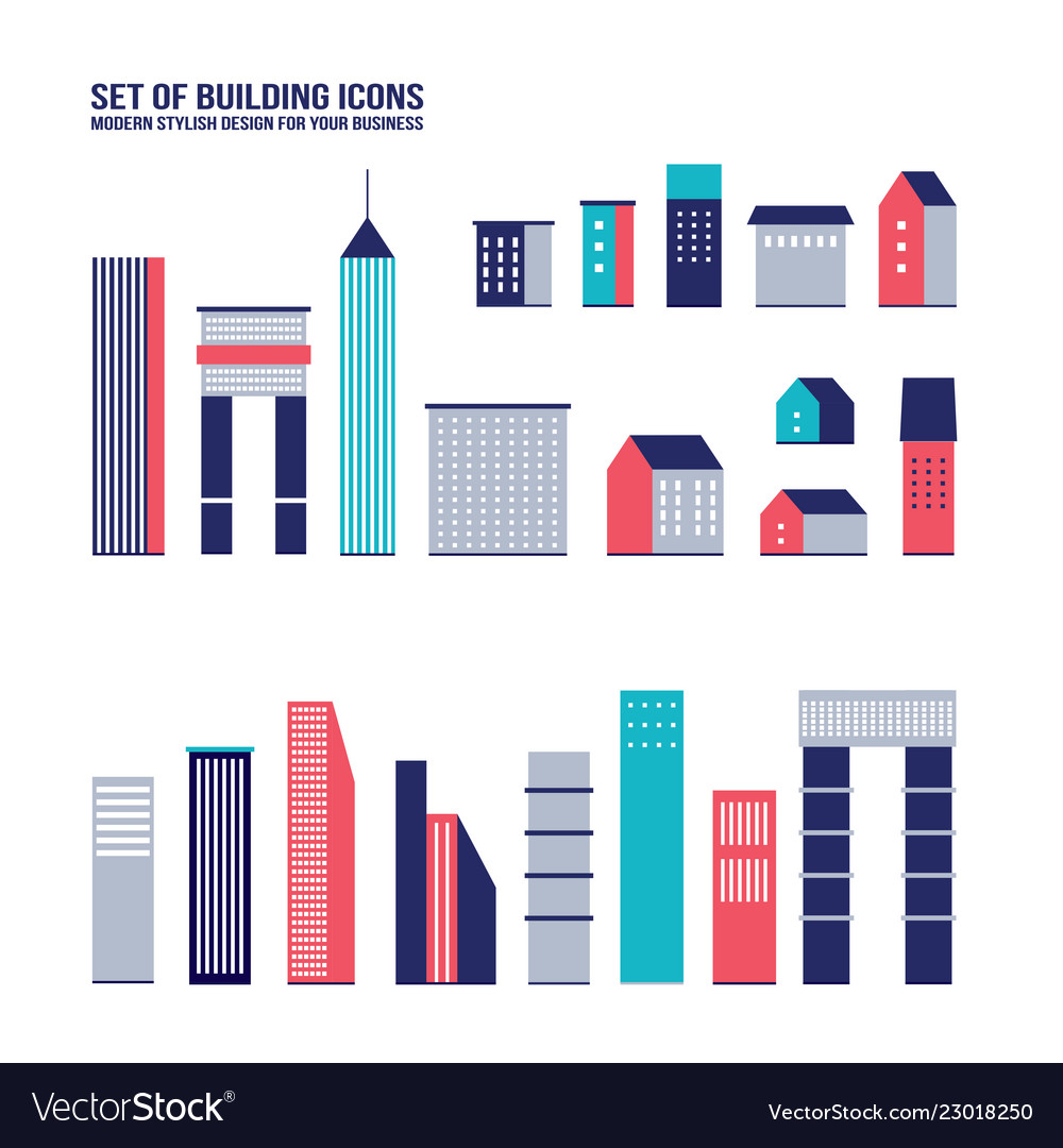 Skyscraper Bau-Icon-Set