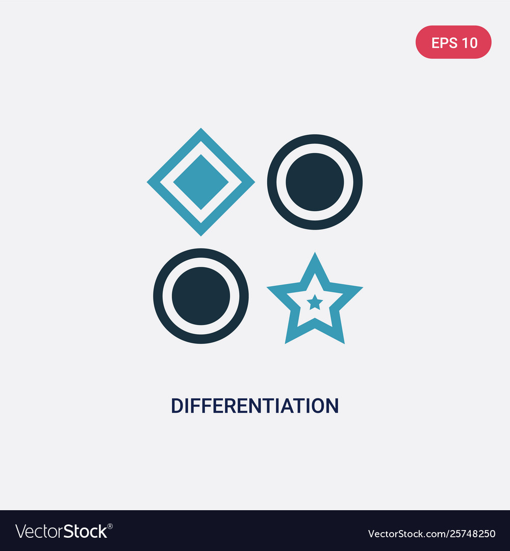Two color differentiation icon from seo and web vector image Two color differentiation icon from seo and web