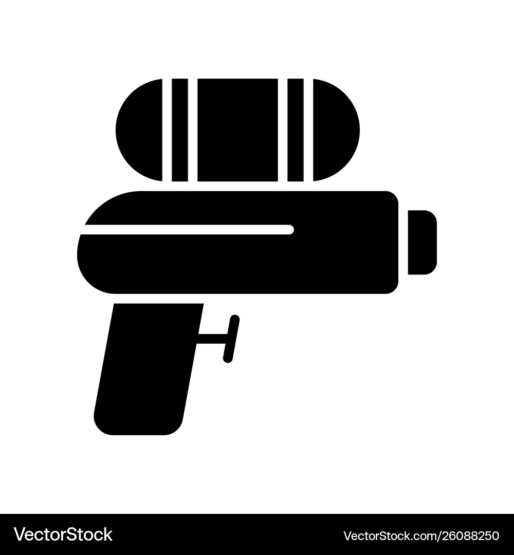 Water gun summer party related solid icon Vector Image
