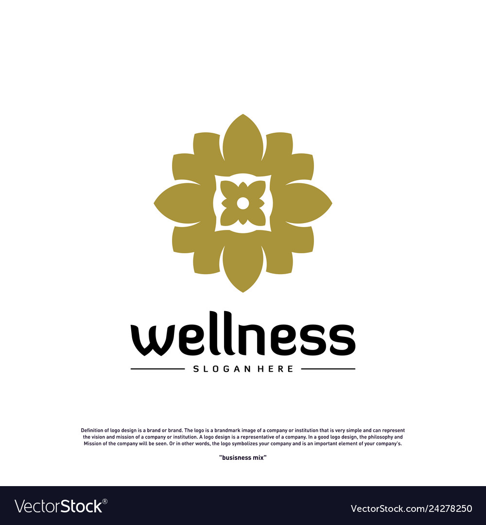 Wellness Logo Design Concept Nature Leaf Vector Image