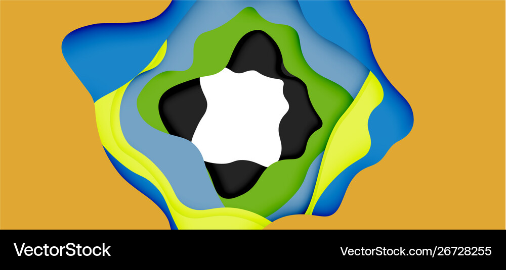 Abstract geometric pattern 3d paper layers cut Vector Image