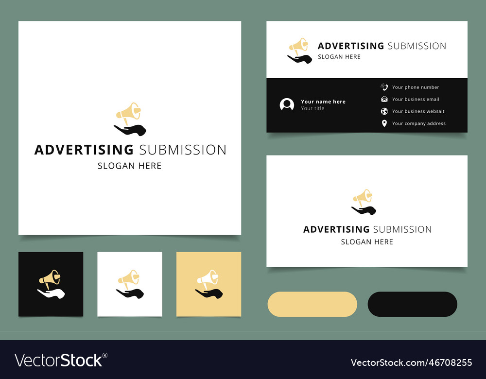 Advertising submission logo design with editable Vector Image