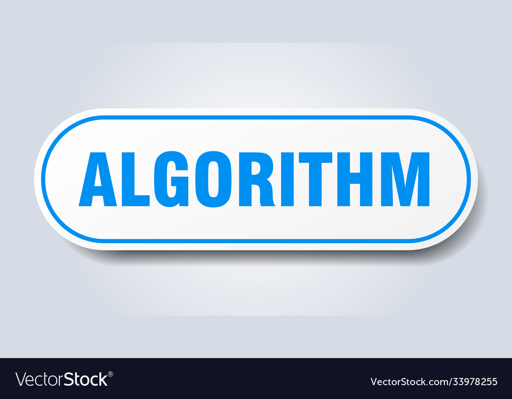 Algorithm sign rounded isolated button white