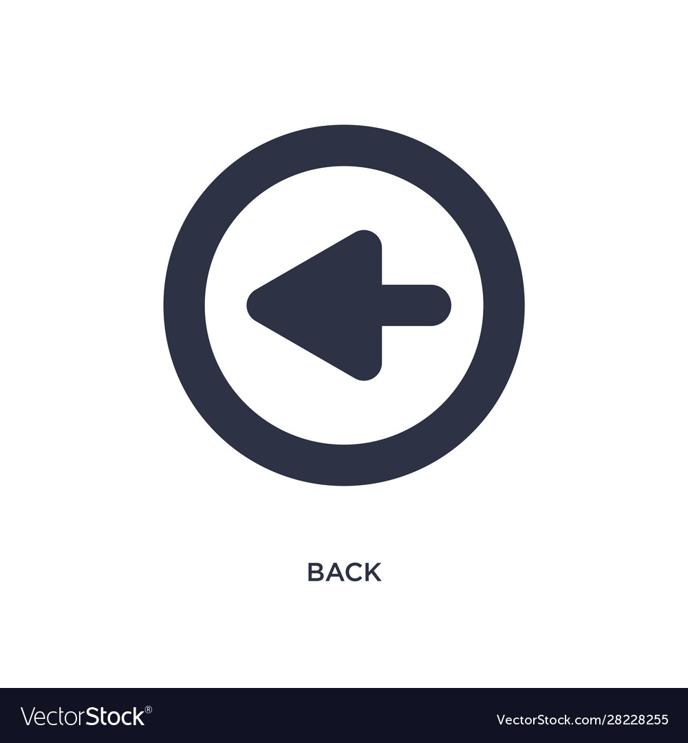Back icon on white background simple element from vector image Back icon on white background simple element from