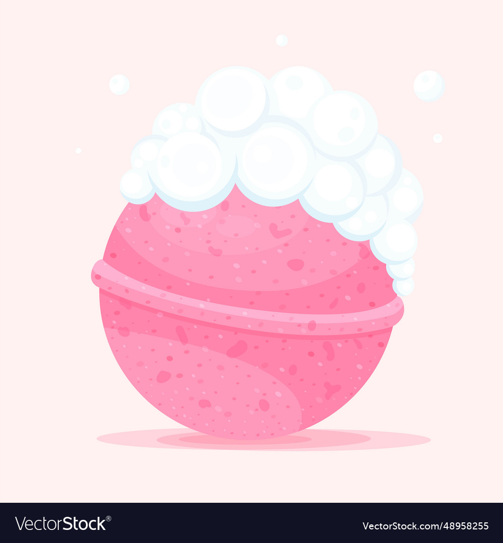 Bath bomb with white soap bubbles