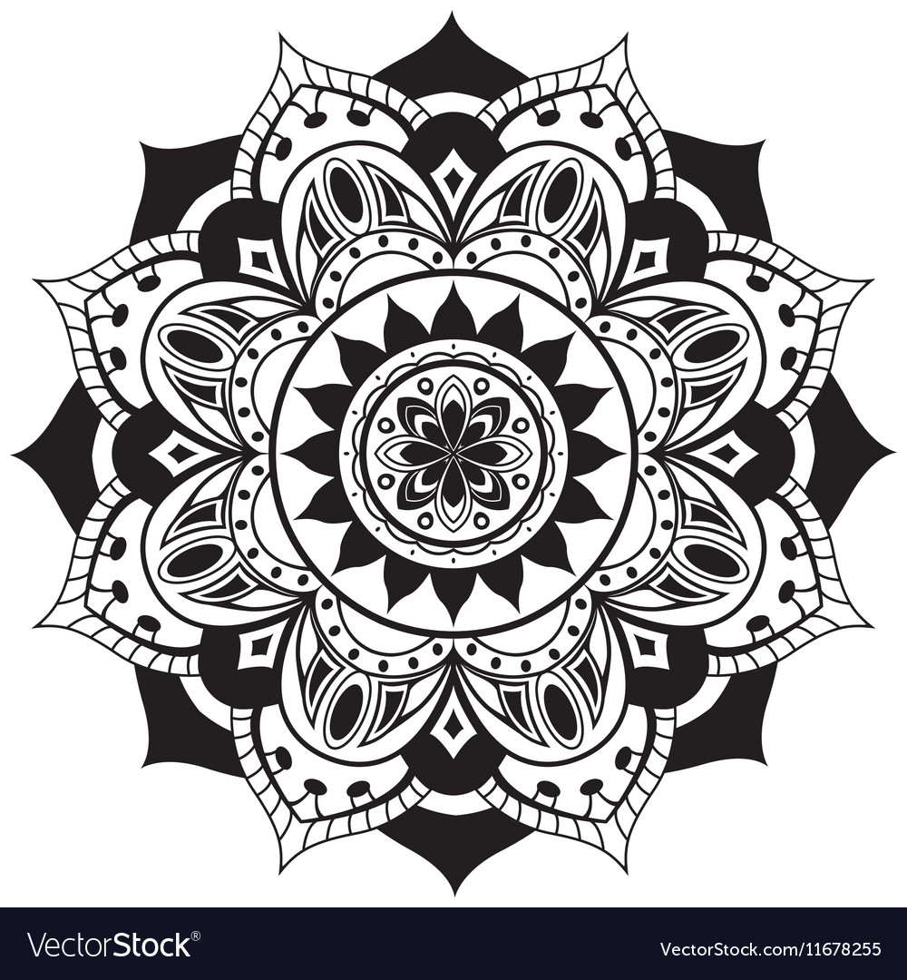 Download Black simple mandala Royalty Free Vector Image