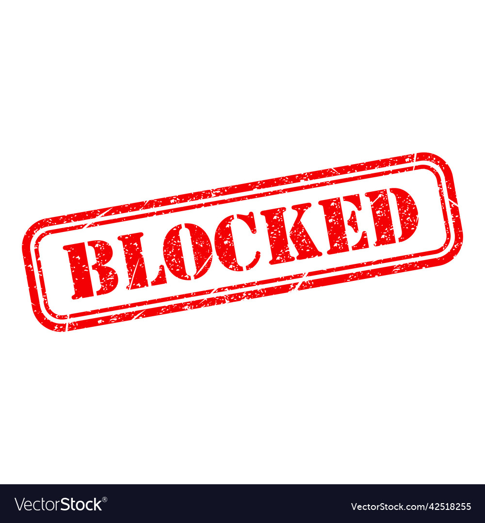 Blocked stamp symbol label sticker sign button Vector Image