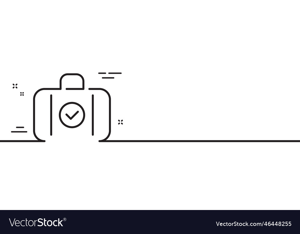 Carry-on baggage line icon travel handbag sign