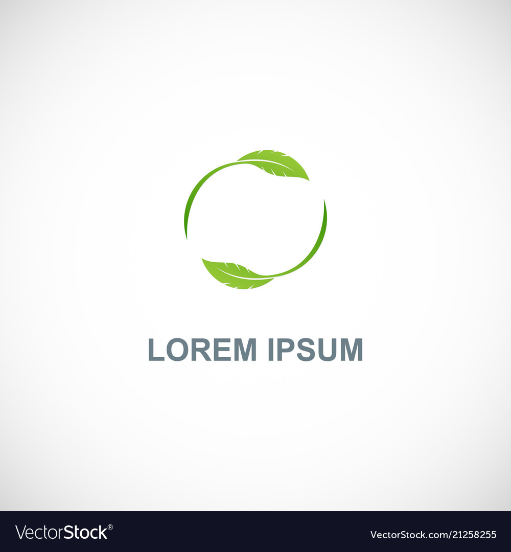 Circle green leaf organic logo Royalty Free Vector Image