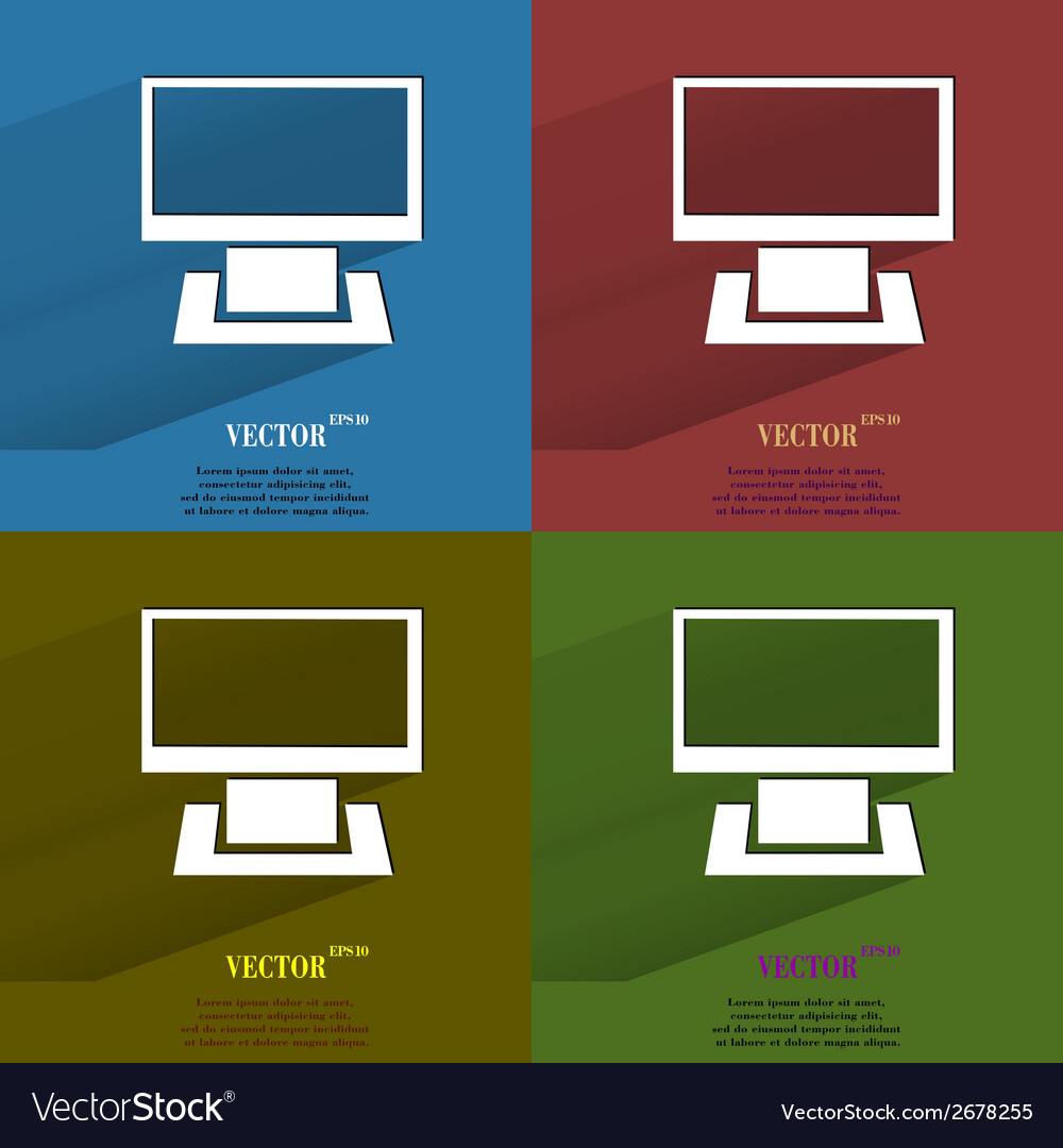 Color set computer flat modern web button