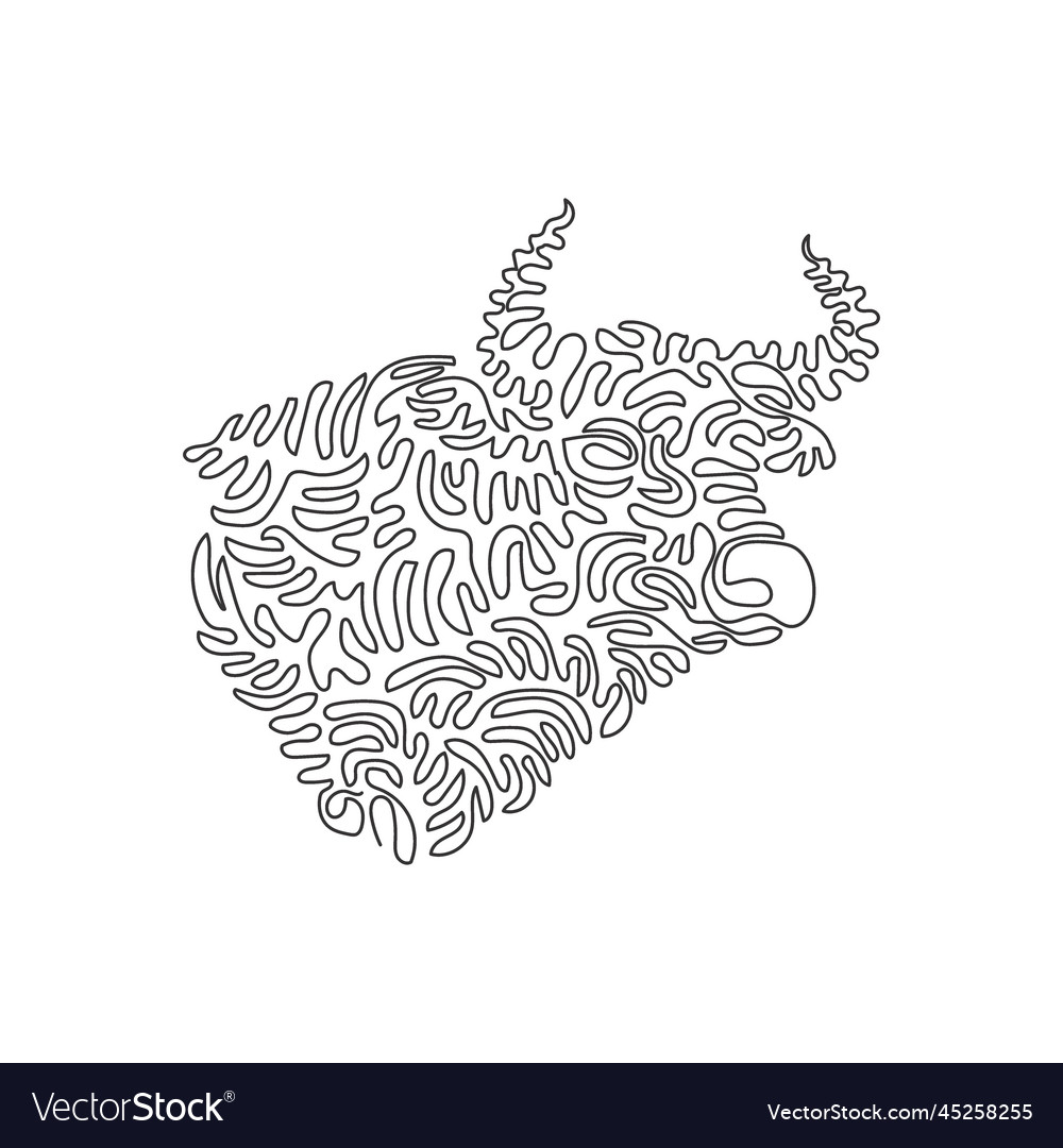 Continuous curve one line drawing of aggressive vector image Continuous curve one line drawing of aggressive