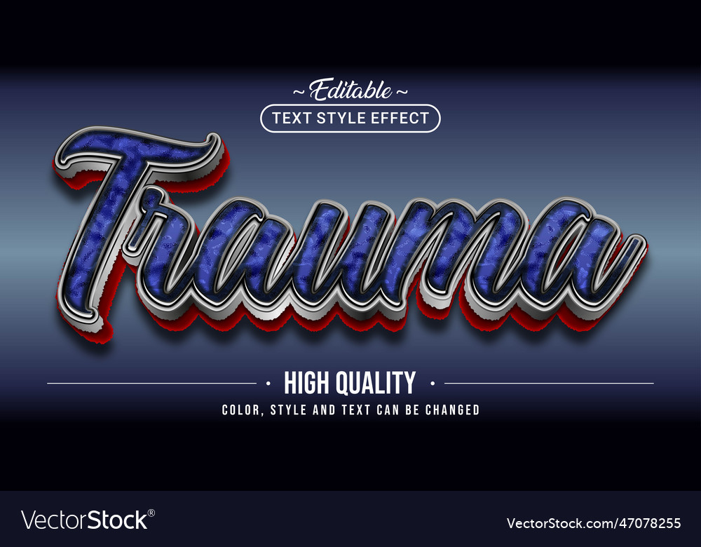 Editable text style effect - trauma vector image Editable text style effect - trauma