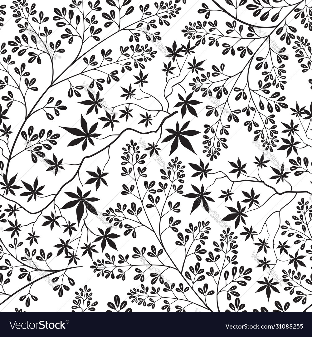 Floral seamless pattern leaves background