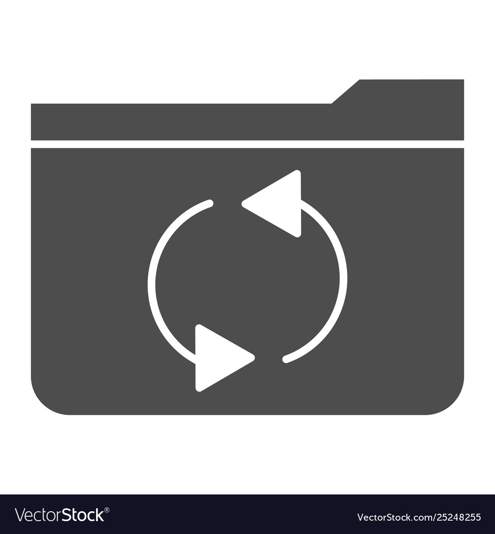 Folder refresh solid icon update vector image Folder refresh solid icon update