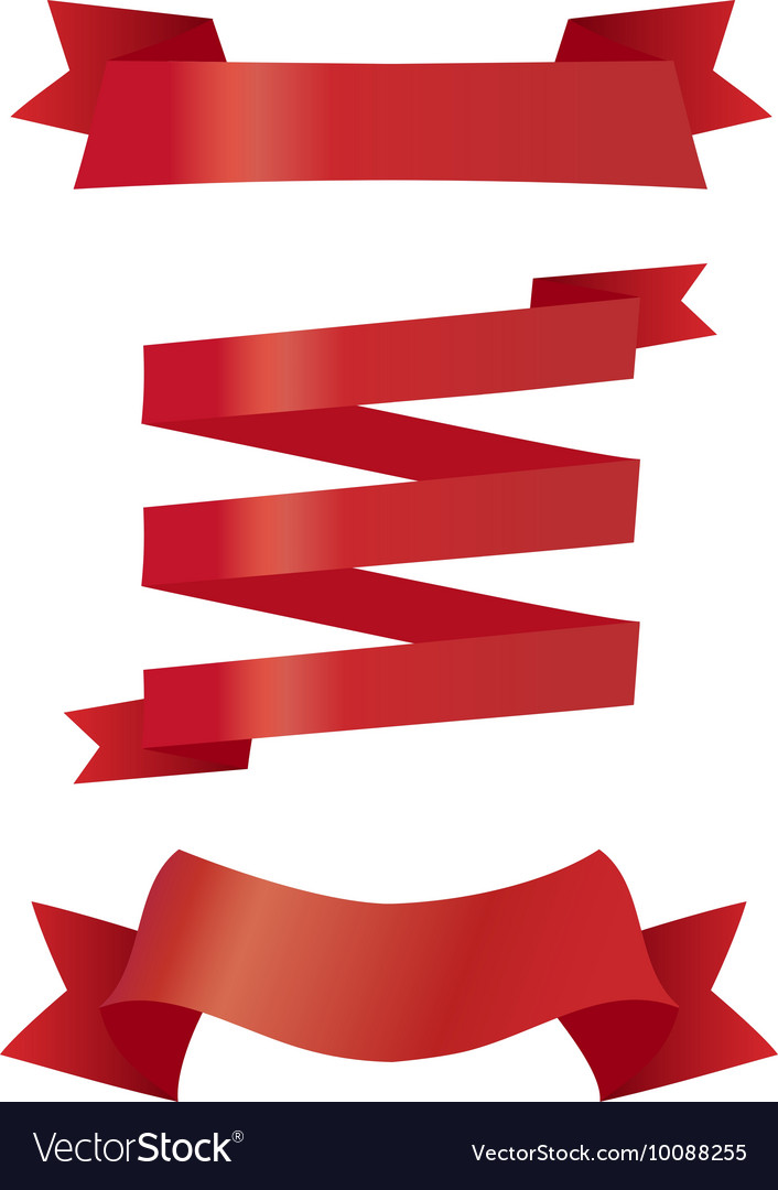 Four red ribbon patterns