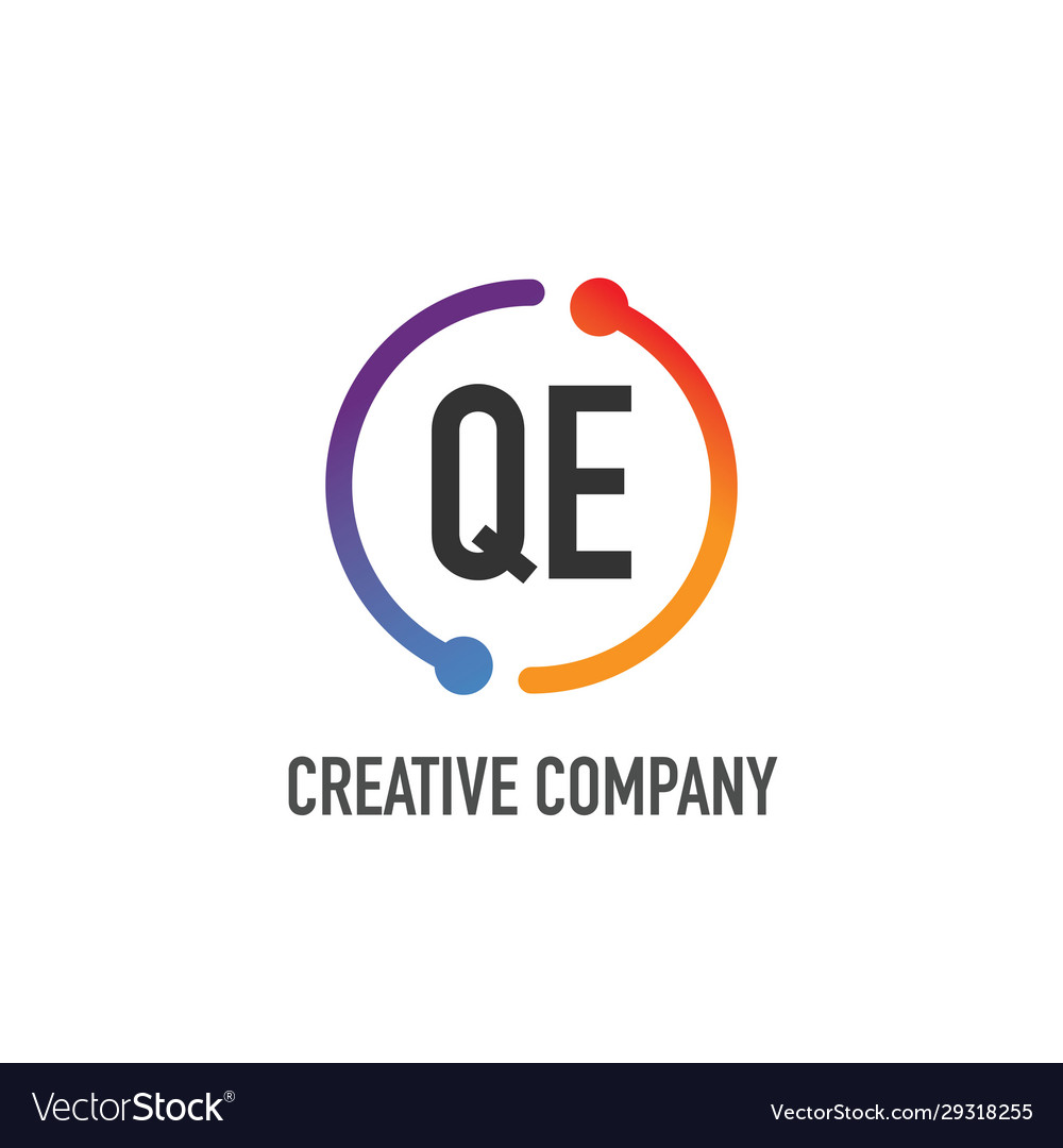 Initial letter qe creative circle logo design