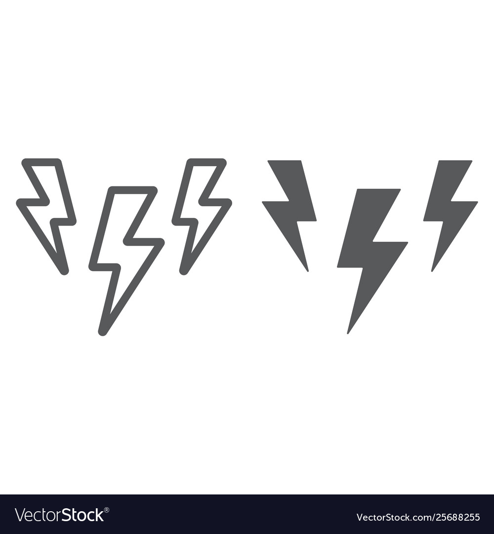 Lightning line and glyph icon storm forecast Vector Image