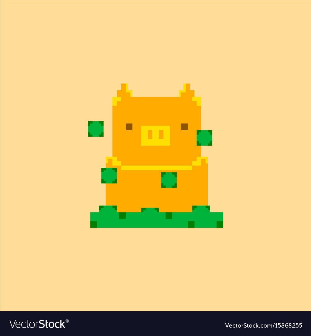 Pig in pixel art style