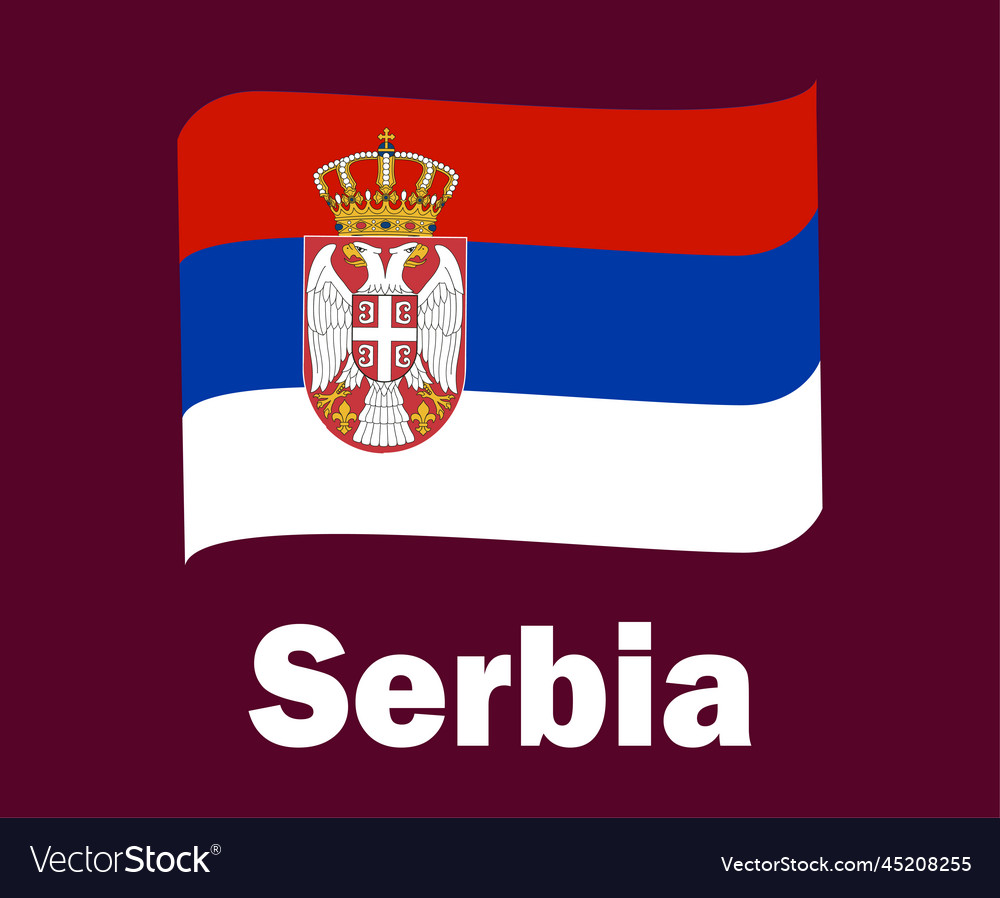 Serbia flag ribbon with names symbol design europe