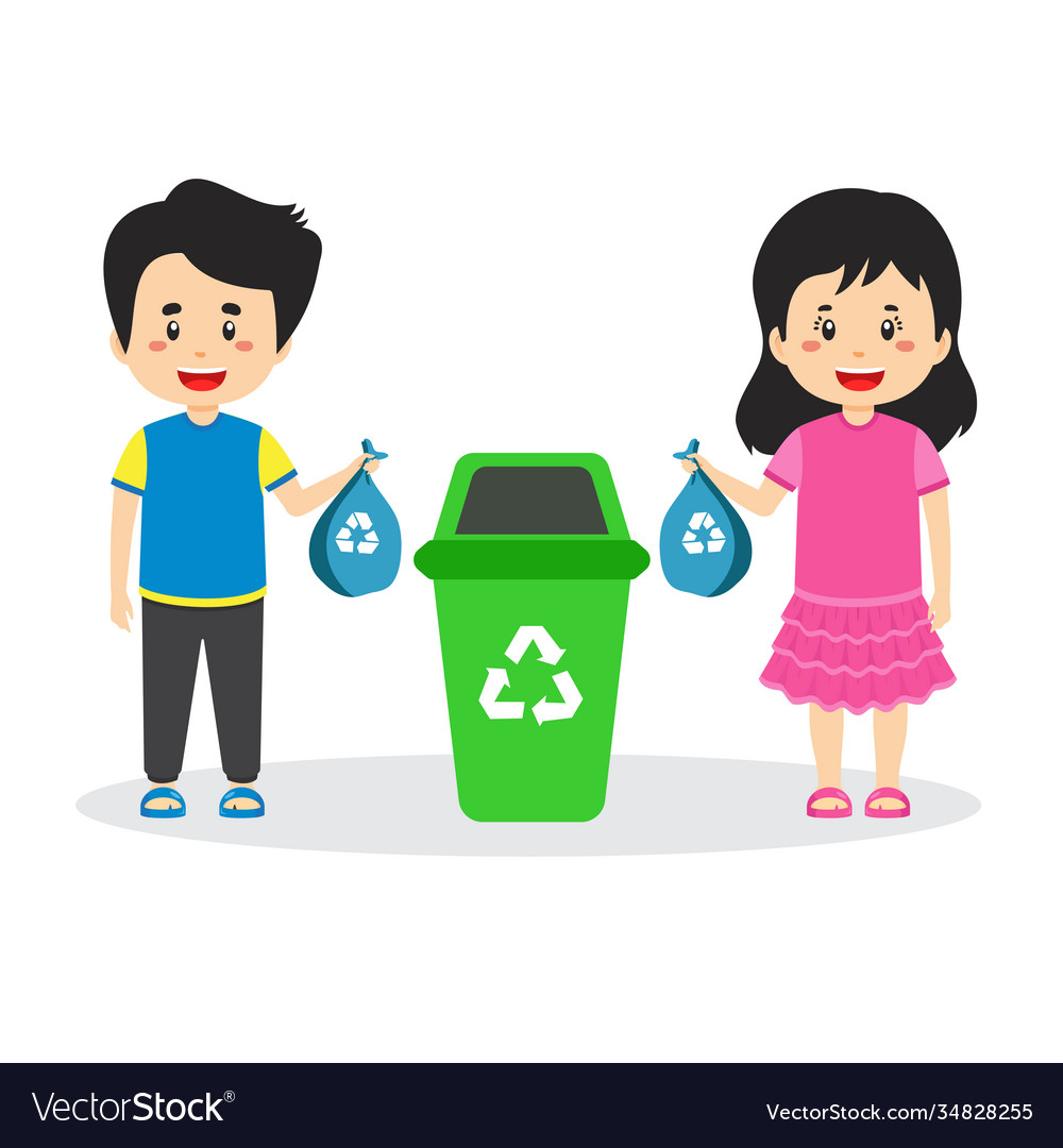 Stock characters throwing trash Royalty Free Vector Image