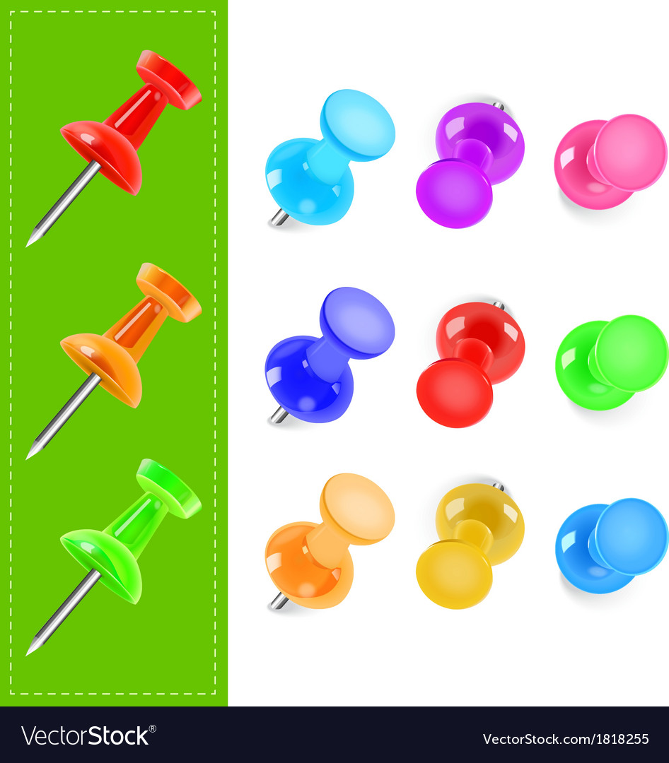 Various color pin Royalty Free Vector Image - VectorStock